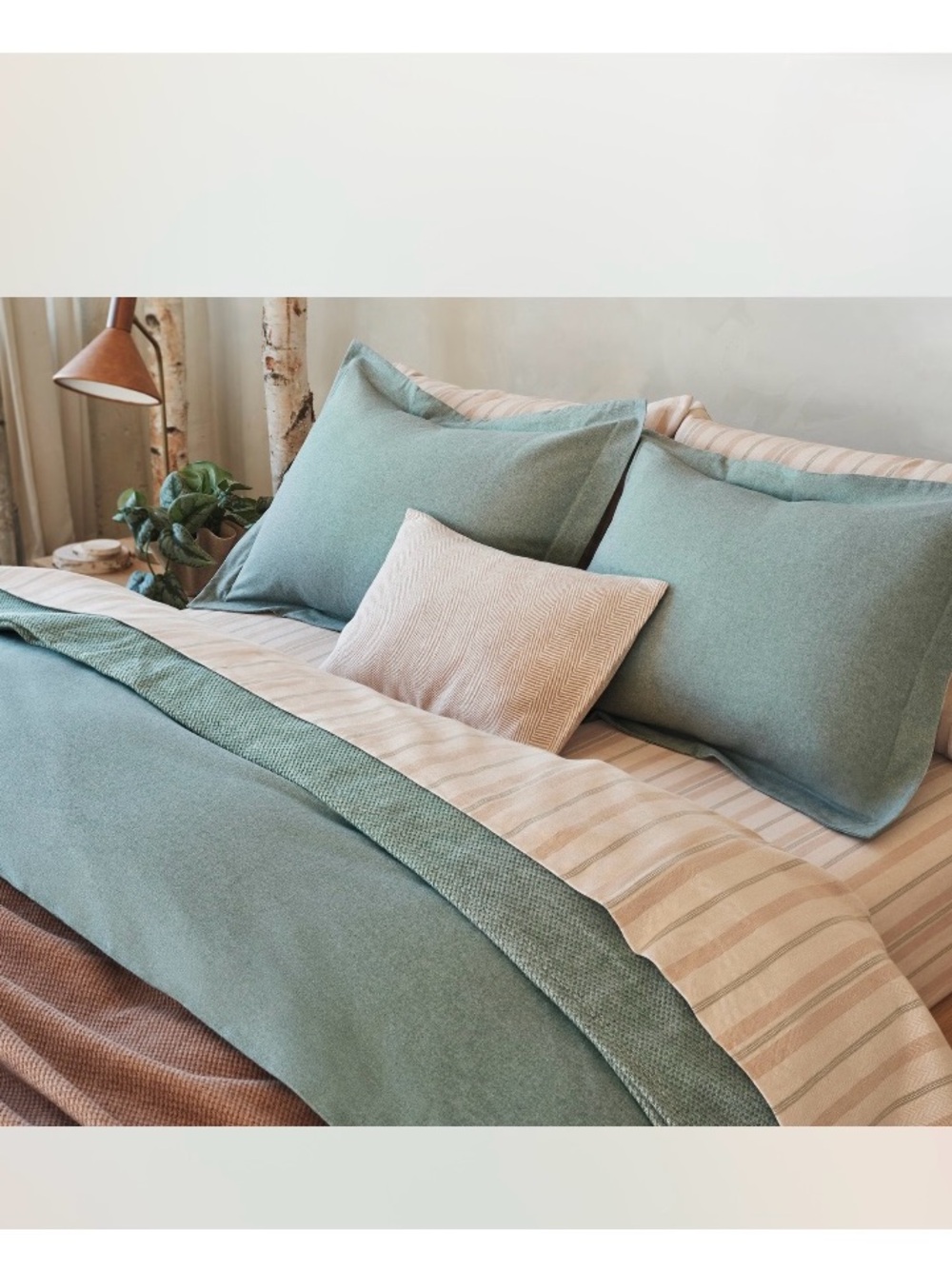 Coyuchi Cloud
Brushed™ Organic Flannel Sheet Set in Cypress New Queen $308 new